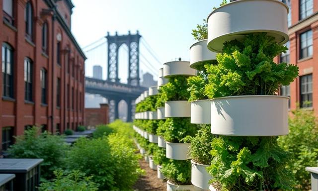 Community rooftop garden in Brooklyn