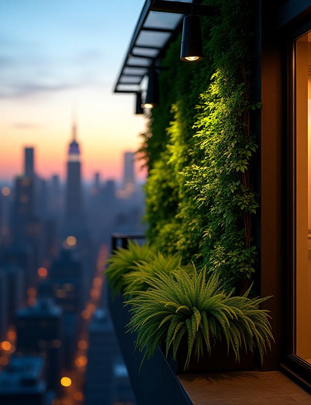 Vertical garden system on a New York building